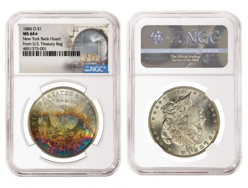 1884 O $1 New York Bank Hoard From U.S. Treasury Bag MS64