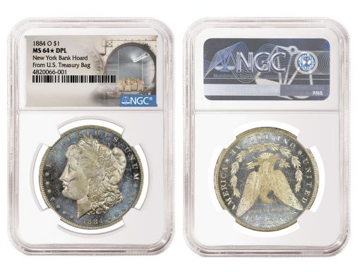 1884 O $1 New York Bank Hoard From U.S. Treasury MS 64 DPL