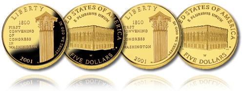 2001 Capitol Visitor Center $5 Gold Coin (Proof and Uncirculated) 2001 Capitol Visitor Center $5 Gold Coin (Proof and Uncirculated)