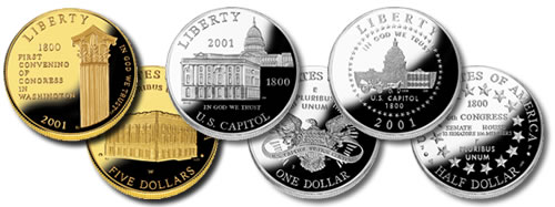 2001 Capitol Visitor Center Commemorative Coins (Proof) 2001 Capitol Visitor Center Commemorative Coins (Proof)