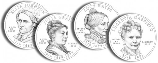 2011 First Spouse Gold Coins Line-Art (US Mint images)