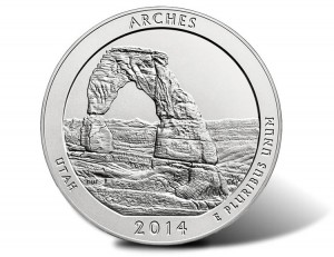 2014-P Arches National Park 5 Oz Silver Coins Top 21K in Sales Debut 2014-P Arches National Park 5 Oz Silver Coins Top 21K in Sales Debut