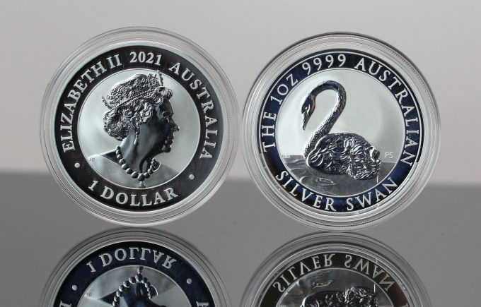 2021 Australia Swan 1 oz Silver Bullion Coins - Obverse and Reverse