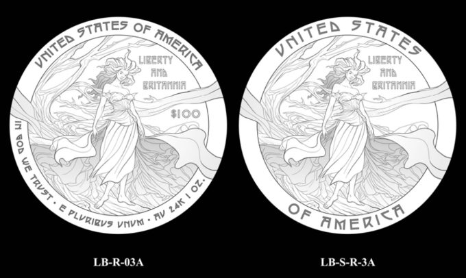 2024 Liberty and Britannia Coin and Medal Candidate Designs LB-R-03A and LB-S-R-03A