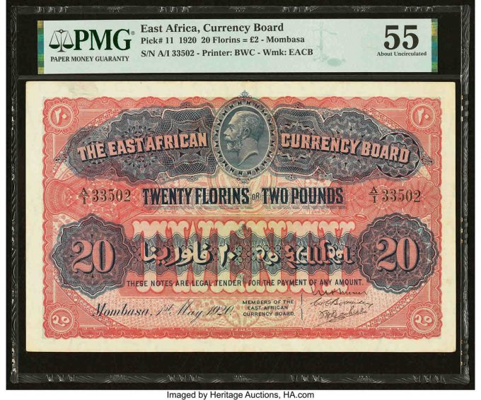 East Africa East African Currency Board 20 Florins