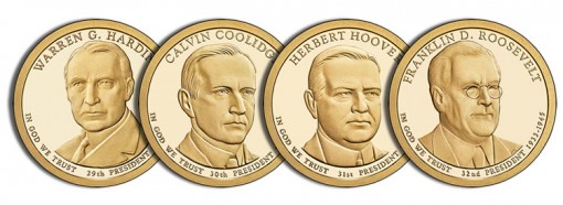 Images of Proof 2014 Presidential $1 Coins