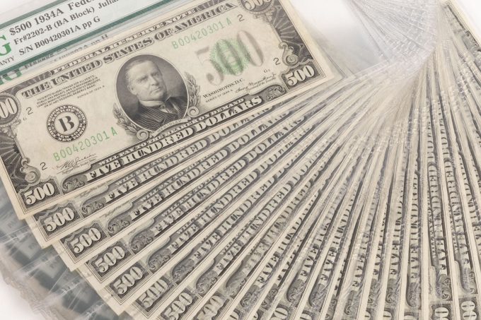 An alternative grading service had previously broken up this historic pack of $500 bills, but PCGS pack grading provides for the protection of these unique collectibles while keeping the consecutive notes intact in their original wrapper. Courtesy of PCGS.