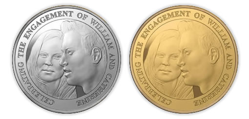 Prince William and Kate Middleton Royal Engagement Coin (£5 Silver Proof Crown and £5 Gold Proof Crown) Prince William and Kate Middleton Royal Engagement Coin (£5 Silver Proof Crown and £5 Gold Proof Crown)