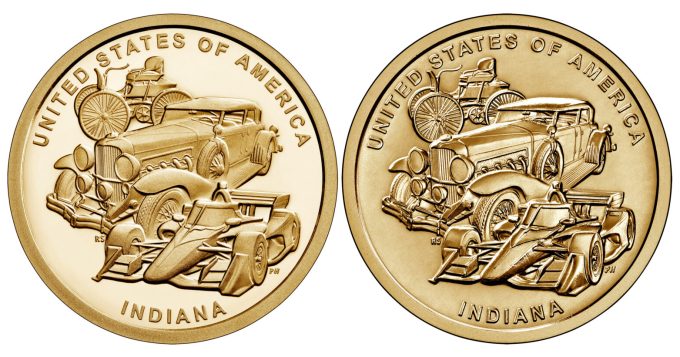 Proof and Uncirculated 2023 Indiana American Innovation Dollar Images